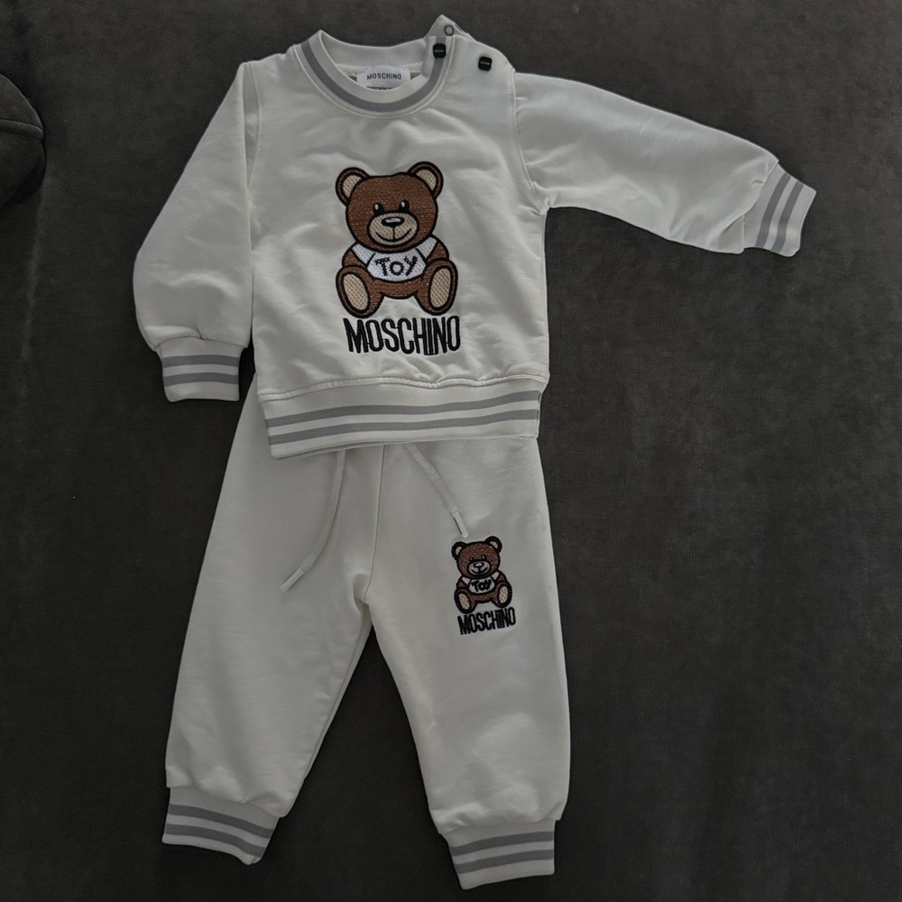 Moschino Bear Embroidered Baby Sweatsuit - 3-6months